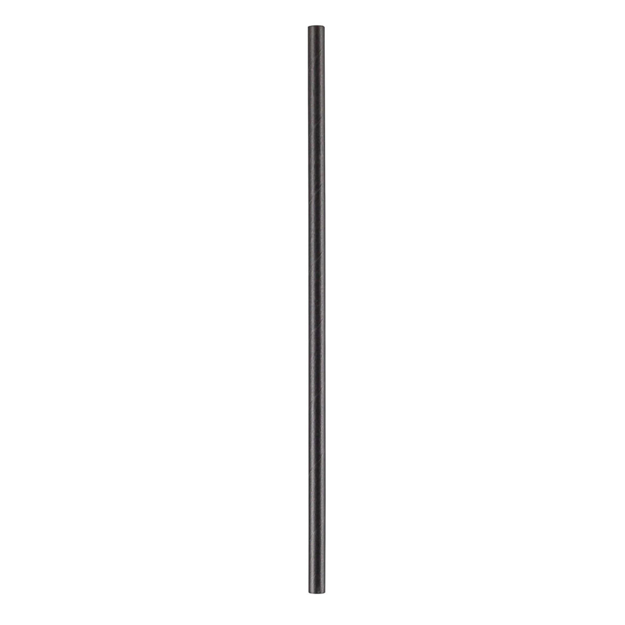 Pajita de papel negro - Envuelta, biodegradable, 6 mm - 7 3/4" x 1/4" x 1/4" - Caja de 1000 unidades - Restaurantware