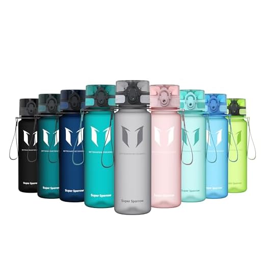 Super Sparrow Botella de Agua Deportiva - 500ml - Sin BPA (Mate- Gris)