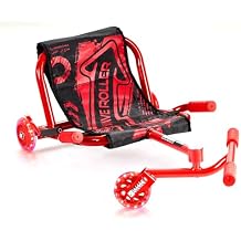 Happybuy Ride-On Scooter, 132 lbs Load Capacity, Swing Side-to-Side for Exciting Zig-Zag Motion, Drifting Toy for Ages 4+, Suitable for Indoor & Outdoor Use, Red