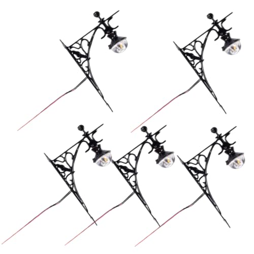 Garneck 5pcs Miniature Garden Decor Wall Lamps DIY Table Materials Tiny Model Lamps