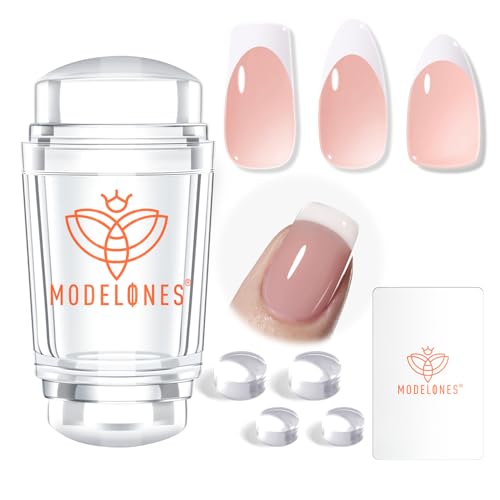 modelones French Tip Tool- 6 Pcs Nail Stamp French Manicure Kit Suitable for DIY Together with Gel...