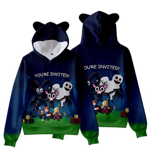 Axolotl 99 Nights In The Forest 3D Figure Printed Hoodie Kids Funny 99 Nights In The Forest Cats Ear Shaped Sweatshirt (C02 7-8years)