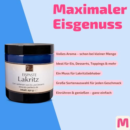 Lakritz Eispaste für selbstgemachtes aromatisches Eis │ MEGA GESCHMACK │ Auch super lecker in Desserts, Toppings, Kuchen und vielem mehr │ Inhalt 250 g – Bild 4