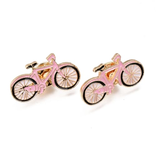 Airssory 10 pcs Pink Bicycle Enamel Brooches Vehicle Traffic Transportation Lapel Badge Pins for DIY Clothes Shawl Dress Backpack Hats Jackets Craft Embellishments