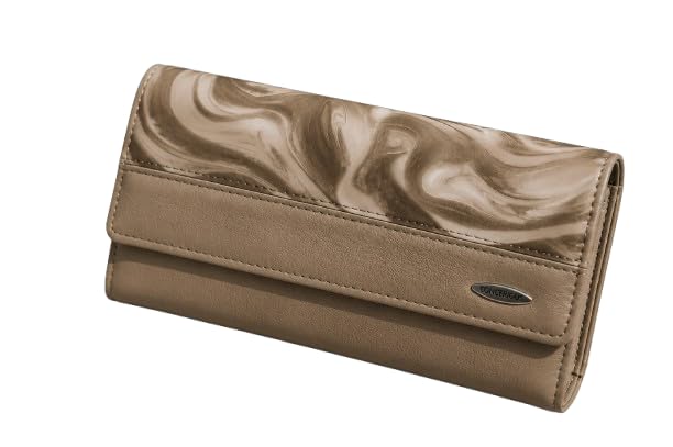 Concerous Women's Faux Leather Long Wallet with Marble Design-picture-56