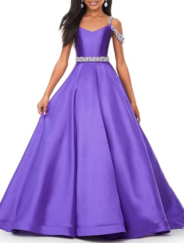 Satin Flower Girl Dresses Beaded Pageant Dress Princess Girls Long Formal Wedding Party Communion Gown2