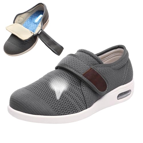 Wide Width Diabetic Shoes for Women's Men's Lightweight Breathable Adjustable Closure Non Slip Walking Shoes for Elderly Edema Swollen Feet