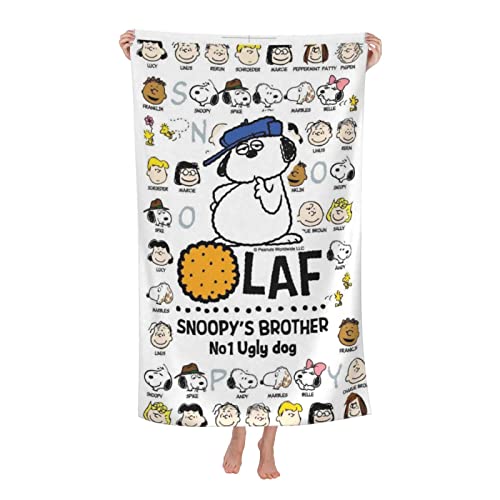 スヌーピー オラフ アニメ バスタオル 大判 吸水 フェイスタオル 速乾 抗菌 防臭 ふわふわ 赤ちゃん用 家庭用 業務用 子供 グッズ キャラクター 人気 プレゼント 80×130cm