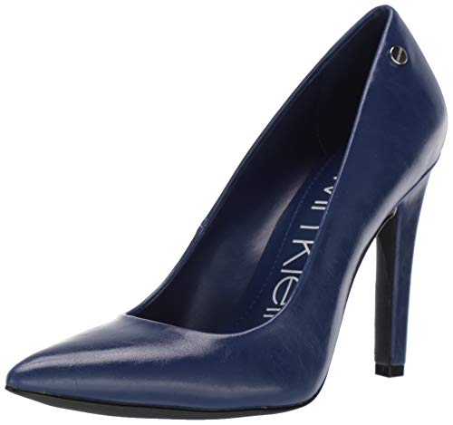 Calvin Klein Women's Brady Pump, Cobalt Varnished Crackle Leather, 8.5 M US