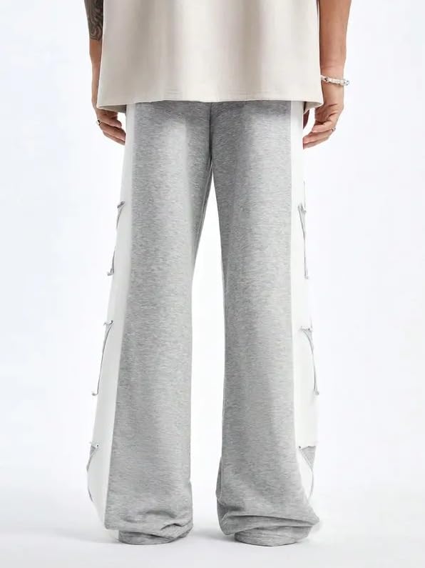 Men's Y2k Loose Sports Pants Star Patch Hip-hop Pants Drawstring Wide Leg Sports Pants3