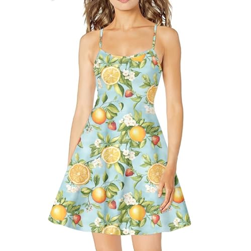 Image of Biyejit Women Casual Loose Dress Strap Long Summer Beach Swing Dress