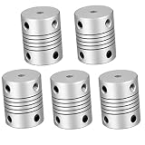 RANIT 5Pcs Aluminum Alloy Shaft Coupling Flexible Coupler Motor Connector Joint (3mm to 3mm,L25xD19)