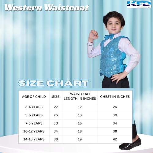 Image of Kaku Fancy Dresses Plain Waistcoat for Kids /Plain Jacket for Kids | Sequin Work Shinning Waist Coat For Annual Day Dance Competition (Only Jacket /Waistcoat - Shirt & Pant Not Included)