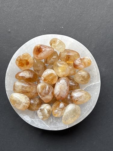 Image of Tumbled Stones, Natural Crystal Healing Stones, Home Office Decor, Aquarium Decorative Pebbles, Vase Fillers (Citrine, 100)