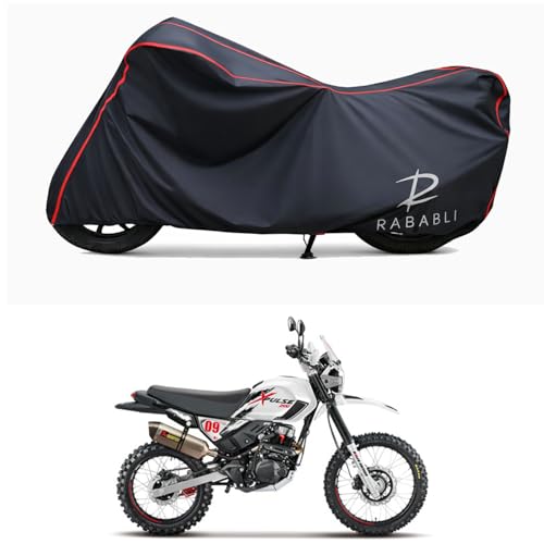 Image of Waterproof Bike Body Cover Compatible for | Hero XPulse 200 4V ABS | Taffeta Fabric, Red Piping Design, Bottom Elastic Fit | Dustproof, Sun UV & Rain Protection for All Bikes