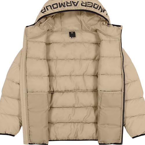 Image of Under Armour Boys' Pronto Hooded Puffer Jacket, Lightweight & Water Repellent