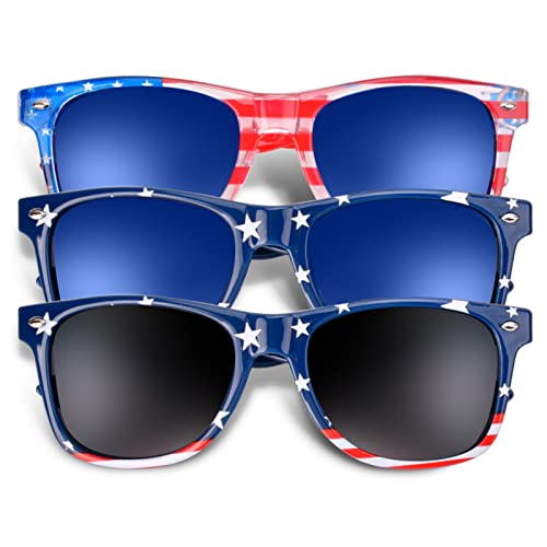 4th of July Decorations, 4th of July/Fourth of July Accessories Memorial Day Patriotic American Flag Sunglasses 3PCS2