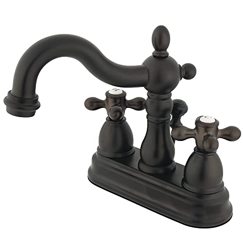 Kingston Brass KB1605AX Heritage 4-Inch Centerset Lavatory Faucet with Metal Cross Handle, Oil Rubbed Bronze Kingston Brass KB1605AX Heritage 4-Inch Centerset Lavatory Faucet with Metal Cross Handle, Oil Rubbed Bronze