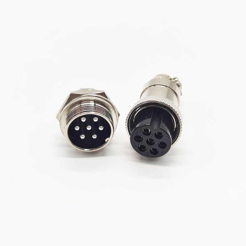 Conector aviación GX20 7 pines macho y hembra pack x2 miniatura 4
