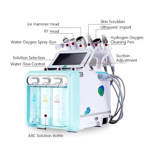 LUCEAE Facial Machine - Professional 6 in 1 Vacuum Face Cleaning, Hydro Water Oxygen Jet Peel Machine for Spa and Home Use - Esthetician Equipment - Image 3