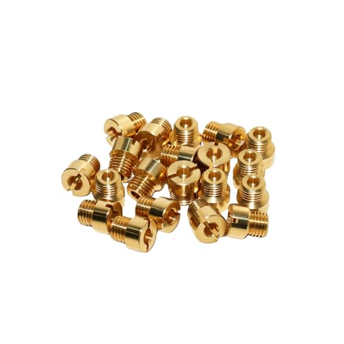 20-Pack Carburetor Main Jet Assortment Kit #6069 Compatible with Holley Carburetor 1/4-32 Brass Gas Main Jets Set 2 Each Size for Carburetor Tuning