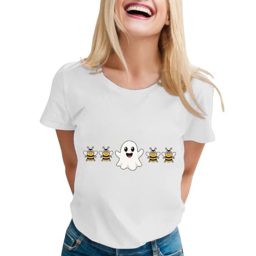 Halloween Shirts for Women Halloween Bee Shirt Boo Ghost Costume Shirts - image 2
