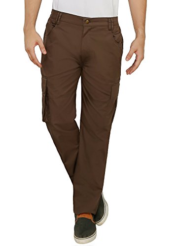Image of ASHDAN Outdoor Solid Cargos. Regular Fit. Multi-Utility Pockets. Sturdy Polyester-Cotton Blended Cargo Trousers