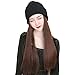 Produktbild StrickenCap Trucker Kappe Mit Haaren Perücke Cap Mütze Assi Herren Pumper Hut Extensions Wie EchthaarHaarteile Synthetische Haare Für Damen Komplette Haarverlängerung Glattes Haar Oder Lockiges Haar