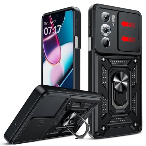LeYi for Motorola Edge-Plus-2022/Edge-X30 Case【𝐍𝐨𝐭 𝐅𝐢𝐭 𝐄𝐝𝐠𝐞 𝟐𝟎𝟐𝟐】: Motorola Edge Plus 5G UW 2022 Case Heavy Duty Andriod Cover with Magnetic Stand para Moto Edge Plus 2022, Black