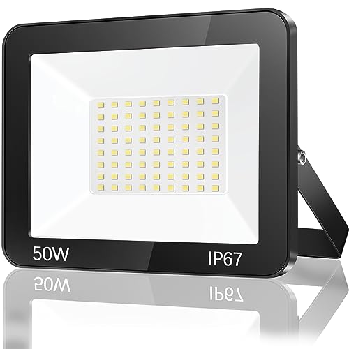 TASINUO Projecteur LED Exterieur 50W, IP67 Imperméable Spot LED Extérieur, 5000LM 7000K Blanc Froid Eclairage de Sécurité, Luminaire Exterieur Pour Patio,...