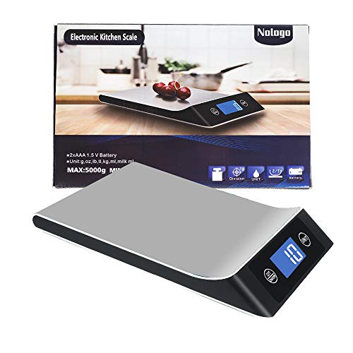 Yw Digital Kitchen Scales Weight Grams And Ounces – 11Lb Food Scale For Kitchen – 1G/0.1Oz Precise Graduation – Stainless Steel Design – Easy To Read Lcd Display, 2017, Silver #TOP1