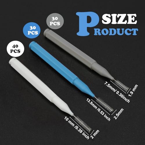 Image of Patelai 100 Pieces Braces Dental Brush for Cleaner Interdental Toothpick Dental Tooth Flossing Head Oral Hygiene Flosser Toothpick Cleaners Tooth Tool(Blue, Grey, White,Various Sizes)