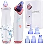 Retoo Extracteur de points noirs avec 5 embouts d'aspiration interchangeables et 3 niveaux, aspirateur avec aspirateur à points noirs et recharge USB, aspirateur sous vide, aspirateur de pores, Blanc
