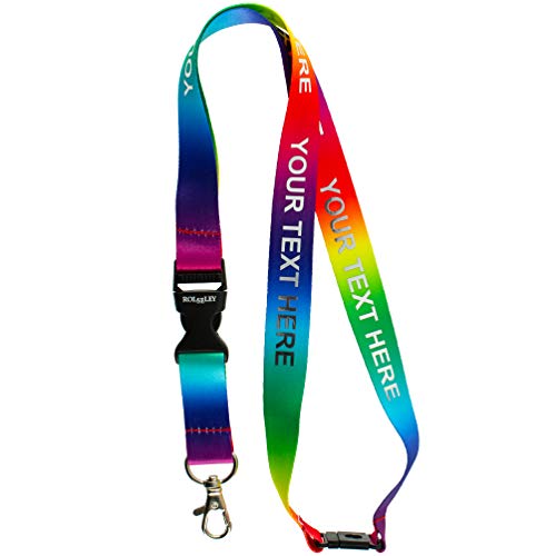 Rolseley Geschenkartikel Schlüsselband bedruckt mit Ihrem dein wunschtext eigenen Schriftzug lanyards schlüsselband metallischer/silberner Text