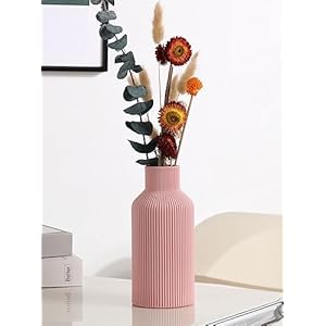 Pink ceramic vase for decorminimalist modern home decorsmall flower vase for pampas grasstableshelf bookshelf decormantel and entryway decor8 in  urban country home decor