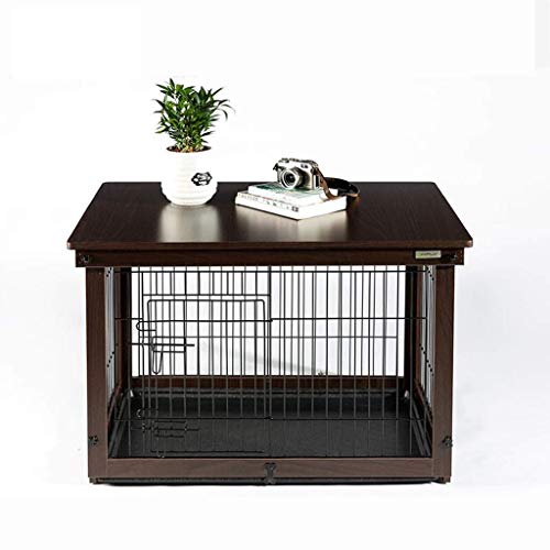 OIFAODAO Jaulas para Perros， Jaulas for Perros Jaula for Valla Interior de Madera for Gatos for Casa for al Aire Libre Red Rodadura más Bandeja ABS Jaula Cubierta Perrera(M)