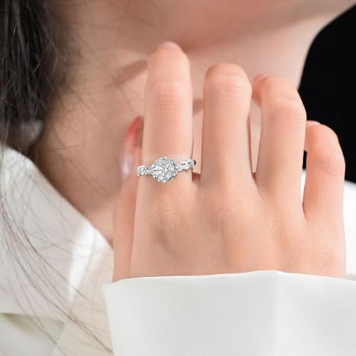 14K Gold 1 Carat Promise Rings for Women,VVS1 D-color Elegance Diamond Ring,Valentines Day Gifts for Her2