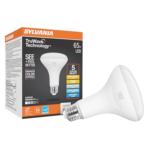 Image of Sylvania TruWave BR30 LED Light Bulb, 7.5W = 65W, 5 CCT Select 2700/3000 / 3500/4000 / 5000K, Dimmable, 650 LMS, Frosted Finish - 1 Pack (41922)