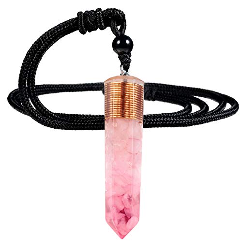 Pendentif orgonite en pierre facettée de haute qualité avec spirale et cordon ajustable
