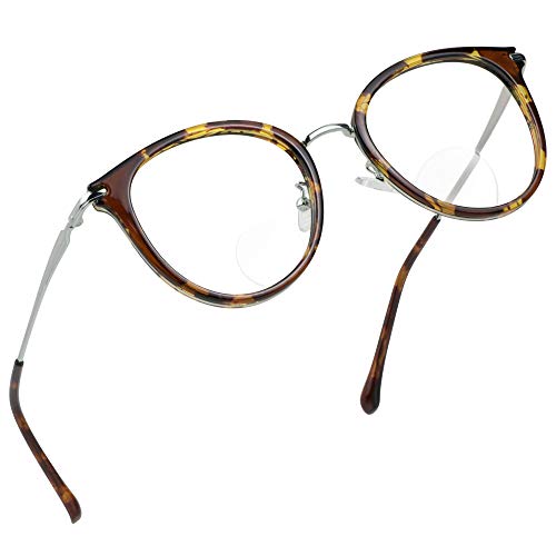 LifeArt Bifocal Reading Glasses with Oval Lenses, Blue Light Blocking Glasses for Women Men, Anti Glare, Reduce Eyestrain (Tortoise, +0.00/+1.75 Magnification)