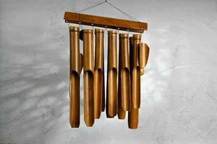 BAGUS Bamboo Wind Chimes | Double Bamboo Wind Chime | Vastu Wall Hanging for Positive Energy | Home & Garden Decor | Outdoor Balcony Decoration | Natural Sound & Aesthetic | Eco-Friendly Windchime