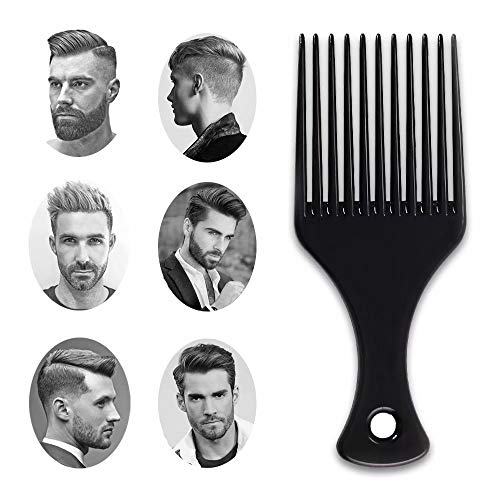 Smooth Hair Pick Comb for Men Styling Detangling Black
