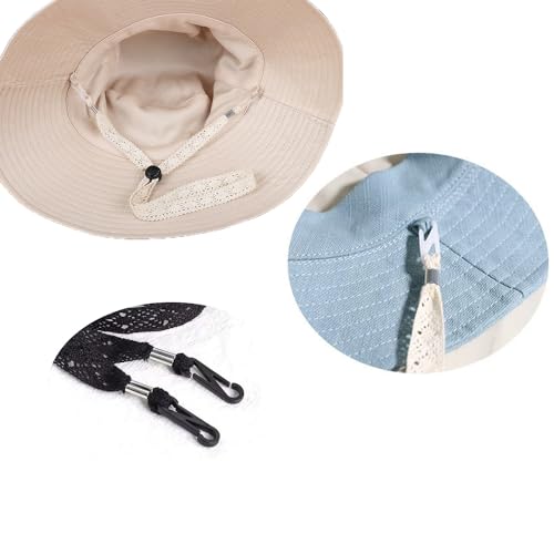 2 Pack Cuerdas Antiviento Ajustables para Sombreros miniatura 3