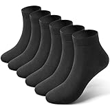 EBYNUE Womens Crew Socks 6-Pairs Moisture-Wicking Odor-Resistant Breathable Anti-Blister Seamless for Running & Daily US 6-11