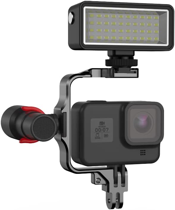 Miniatura 4 de Coyktonty Soporte de extensión de cámara de 1/2 jaula para Gopro Hero 12 11 10 9 8 7 6 5 /INSTA360 Ace Pro/DJI ACTION 4 3, luz de relleno de