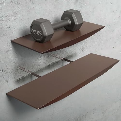 KYIAANY Floating Shelves for Concrete Wall: Solid Wood Shelf 15.75