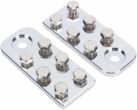 Dpofirs 6 Point Battery Terminal Connectors, 6 Spot Flat Lug Battery Terminals Aluminum Alloy, 2 Row Terminal Block for Multiple Devices, with 2 Pieces, for Screw/Fastener Down Automotive Marine — view 7