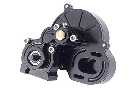 RZXYL 1/10 RC Car Transmission Case Gearbox with Gear Full Alloy Assembled for SCX10 SCX10 II 90046 90047 RC Crawler Car, Black - Thumbnail 3