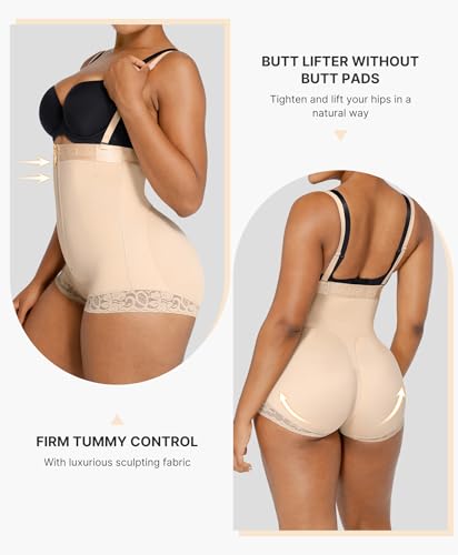 Image of SHAPELLX Shapewear Tummy Control Butt Lifter Panties Body Shaper for Women High Waist Trainer Open Bust Bodysuit