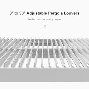 PURPLE LEAF Outdoor Louvered Pergola 10×14 White Aluminum Pergola Modern Shade Gazebo with 2 Independently Adjustable Rainproof Hardtop for Patio Garden Yard